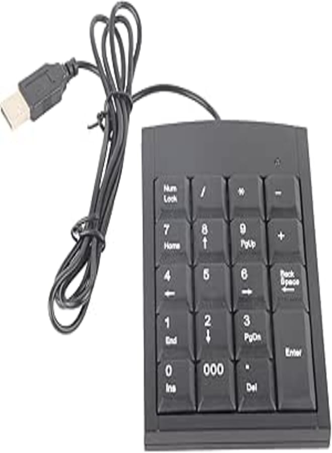 Ultra Thin USB Numeric Keypad, Non-Slip Touch Design, Number Keyboards, Numeric Keypad for Laptop Desktop Computer, Suitable for All Types of Laptops, with USB Interface